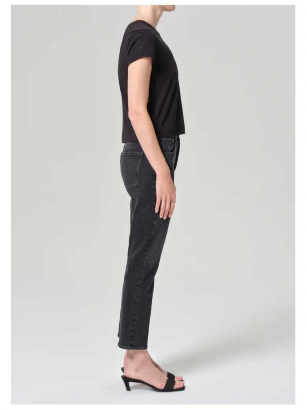 Agolde Riley Classic High Rise Slim Straight Crop (STRETCH) In Panoramic Size 28